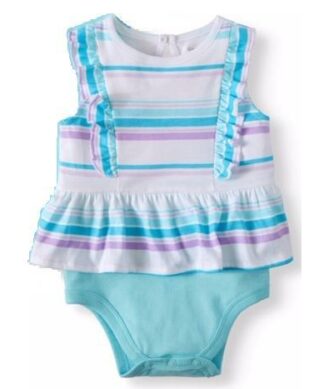 Garanimals Baby Girl Peplum Flutter Stripped Bodysuit