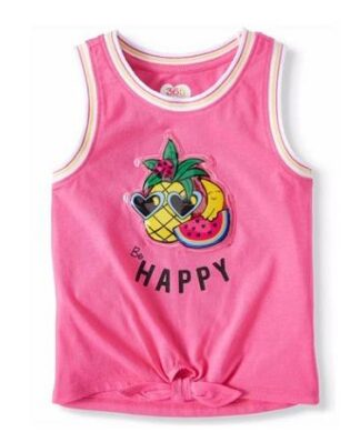Garanimals 365 Kids Girls Tie Front Graphic Tank Top - Pink