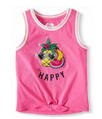 Garanimals 365 Kids Girls Tie Front Graphic Tank Top - Pink