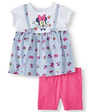Disney Minnie Mouse Baby Girl Jumper & Short Set