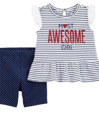 Carter's Child Of Mine Baby Girl Top & Shorts Set - Awesome