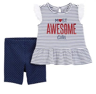Carter's Child Of Mine Baby Girl Top & Shorts Set - Awesome