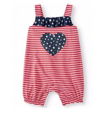 Americana Baby Girl Thin Strap Ruffle Romper