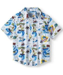Garanimals 365 Kids Short Sleeve Printed Button Down Up Shirt