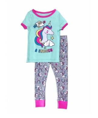 Wonder Nation Toddler Girl Fitted Cotton Sleeping Pyjamas Set - Unicorn