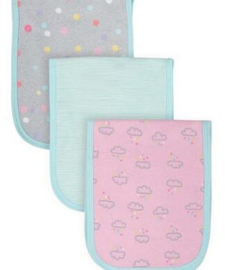 Gerber Baby Girl Organic Cotton Burp Cloths 3-in-1