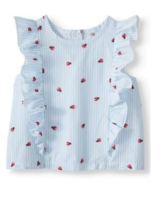 Wonder Nation Baby Girl Flutter Sleeve Beetle Top
