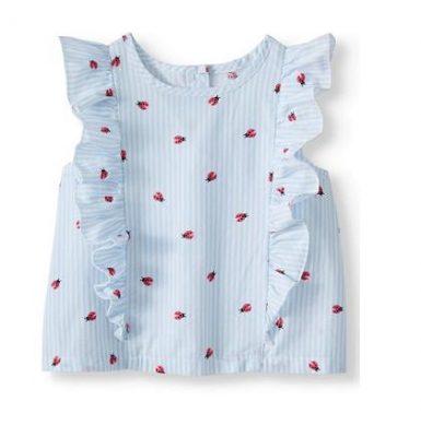 Wonder Nation Baby Girl Flutter Sleeve Beetle Top