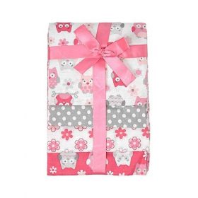 Little Beginings 4 Pack Floral Flannel Receiving Blanket.