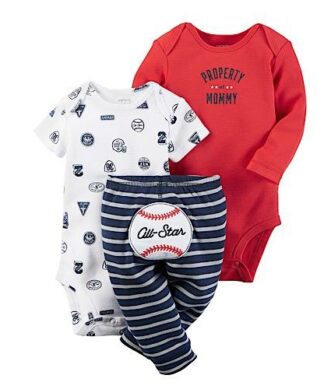 CARTER'S BABY BOY 3 PCS PROPERTY OF MOMMY'S SET