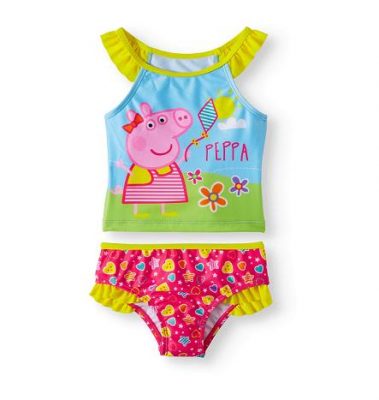 Toddler Girl Peppa Pig Swimsuit Tankini - Swimming