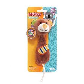 Nuby Plush Pacifier Clip Holder- Character Varies