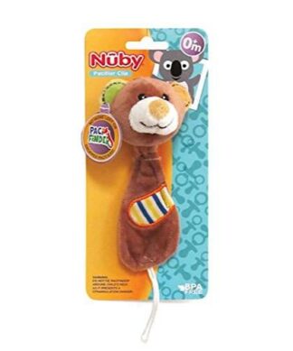 Nuby Plush Pacifier Clip Holder- Character Varies