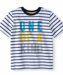 Garanimals 365 Kids Boys Short Sleeve Graphic Tee- One Of A Kind Striped