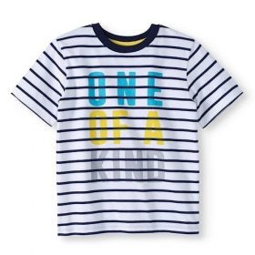 Garanimals 365 Kids Boys Short Sleeve Graphic Tee- One Of A Kind Striped