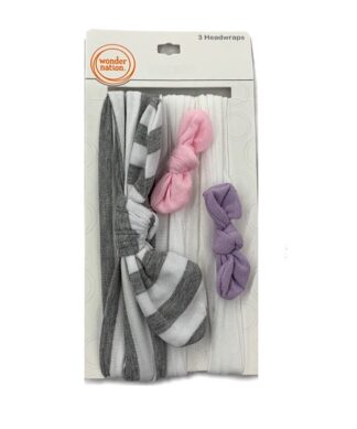 Wonder Nation 3-In-1 Girl's Head Wraps With Lace & Mesh