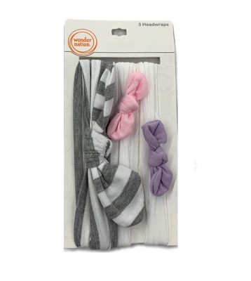 Wonder Nation 3-In-1 Girl's Head Wraps With Lace & Mesh
