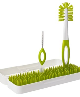 Boon Trip Compact Bottle Drying Rack Plus 2 Travel Bottle Brush