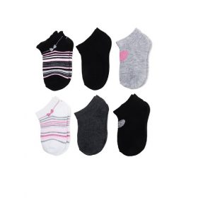 Wonder Nation Newborn Baby Girl Stripe & Bow Shorty Socks - 6 Pairs
