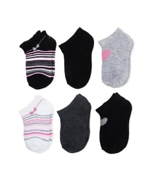 Wonder Nation Newborn Baby Girl Stripe & Bow Shorty Socks - 6 Pairs