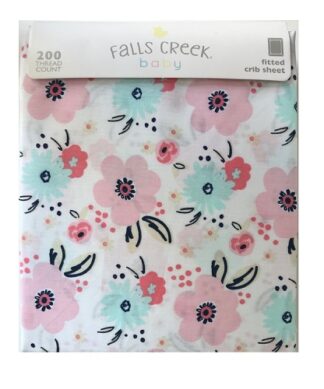 Falls Creek 100% Cotton Fitted Baby Bed Floral Crib Sheet- Single