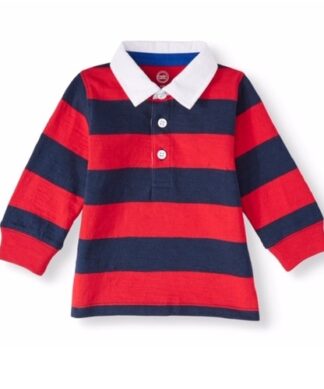 Wonder Nation Baby Boy Rugby Stripe Polo Long Sleeve Top - RB