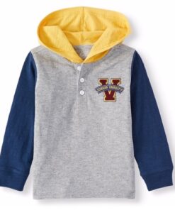 Wonder Nation Toddler Boys' Long Sleeve Jersey Pullover T-Shirt Hoodie