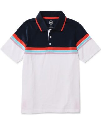 Wonder Nation Boys' Short Sleeve Small Striped Polo Shirt Top - OBP