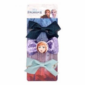 Disney Frozen 2 Anna Girls Glitter Hair Bow Clips - 3pcs