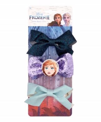 Disney Frozen 2 Anna Girls Glitter Hair Bow Clips - 3pcs