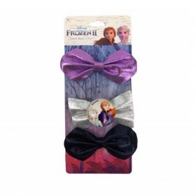 Disney Frozen 2 Anna Girls Glitter Hair Bow Clips - 3pcs