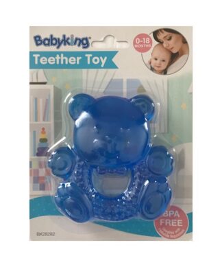 Baby King Water Filled Teddy Bear Teether - BPA Free -Blue