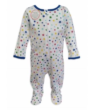 Wonder Nation Baby Boy Organic Cotton Sleep & Play Sleeper Pyjamas -Stars
