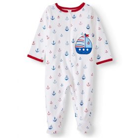 Wonder Nation Baby Boy Organic Cotton Sleep & Play Sleeper Pyjamas - Nautica