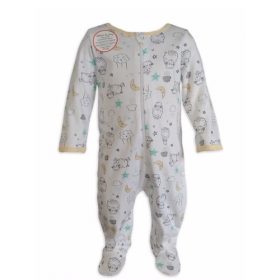 Wonder Nation Unisex Baby Organic Cotton Sleep & Play Sleeper Pyjamas - Lamb