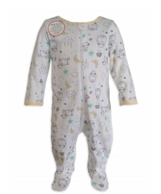 Wonder Nation Unisex Baby Organic Cotton Sleep & Play Sleeper Pyjamas - Lamb