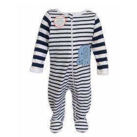 Wonder Nation Baby Boy Organic Cotton Sleep & Play Sleeper Pyjamas - Elephant