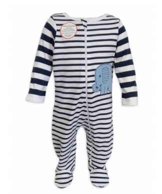 Wonder Nation Baby Boy Organic Cotton Sleep & Play Sleeper Pyjamas - Elephant