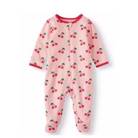 Wonder Nation Baby Girl Organic Cotton Sleep & Play Sleeper Pyjamas - Cherry