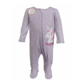 Wonder Nation Baby Girl Organic Cotton Sleep & Play Sleeper Pyjamas - Purple