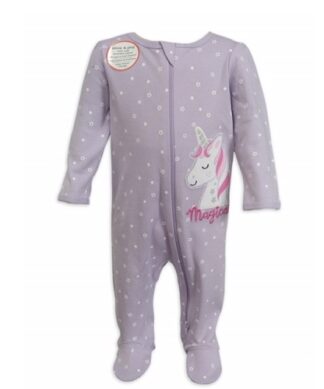 Wonder Nation Baby Girl Organic Cotton Sleep & Play Sleeper Pyjamas - Purple