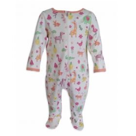Wonder Nation Baby Girl Organic Cotton Sleep & Play Sleeper Pyjamas - Tropical