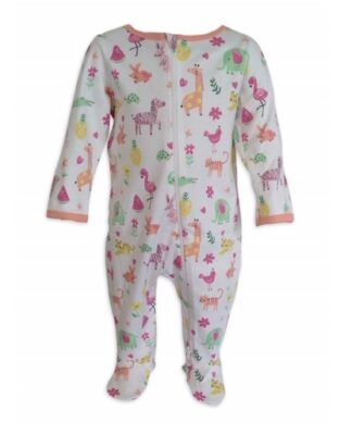 Wonder Nation Baby Girl Organic Cotton Sleep & Play Sleeper Pyjamas - Tropical