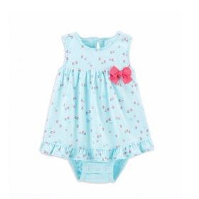 Carter's Child Of Mine Baby Girl Short Sleeve Sunsuit Dress- Ribbon