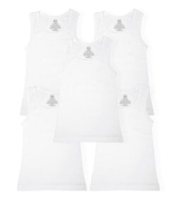 Wonder Nation Toddler Boys' White Tank Singlet Underwear Shirt, 5 Pack
