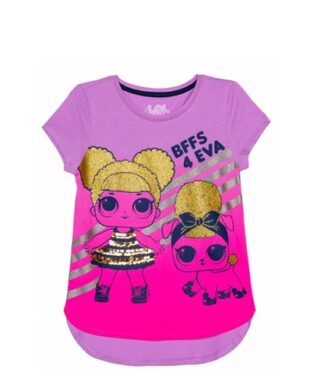 LoL Suprise Girls Short Sleeve Sequined BFF Tshirt Top