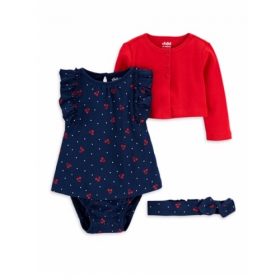 Carter's Child Of Mine Baby Girl Long Sleeve Cardigan Dress & Headband Set. RB