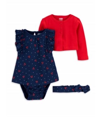 Carter's Child Of Mine Baby Girl Long Sleeve Cardigan Dress & Headband Set. RB