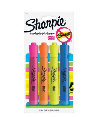 Sharpie Tank Style Highlighter Chisel Tip Assorted Markers 4 Pack