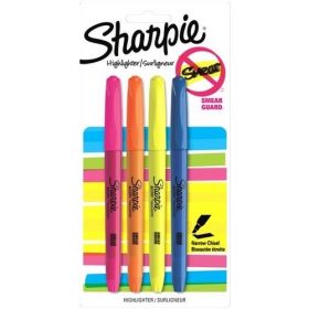 Sharpie Pocket Style Highlighter Chisel Tip Assorted 4 Pack